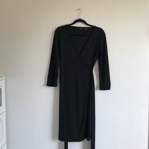 Simple black wrap dress